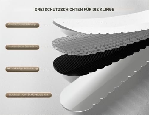 Nachschärfbares Brotmesser für selbstgebackenes Brot, 29,5 cm langes Multifunktionsmesser mit Wellenschliff… – Ansicht 4