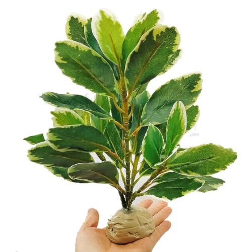 KERUIDENG Reptile Plants Terrarium Artificial Leaves Reptile Tank Decorations for