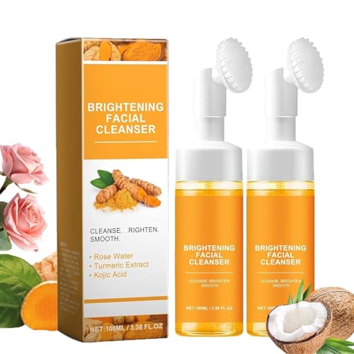 Jaysuing Turmeric Face Wash,Turmeric Facial Cleanser, Turmeric Facial Wash,Turmeric Foaming Cleanser for All Skin Types(2pcs)