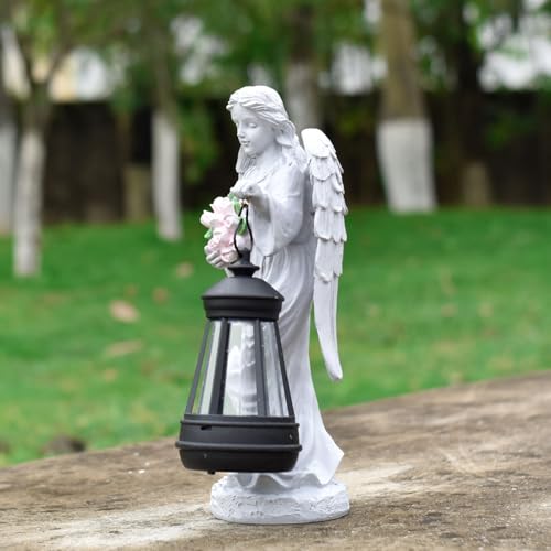 Ange solaire en résine haute qualité : statue de décoration pour extérieur