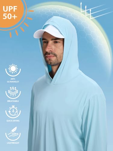 1 or 3 Pack Men's UPF 50+ Fishing Shirts Long Sleeve UV Sun Protection Hoodie Hiking Rash Guard Fishing Outdoor Running2