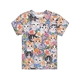 Photo Gallery qwefvb t-shirt per bambine dai 2 ai 16 anni a maniche corte, simpatico gatto fiore, 2-3 anni Photo Gallery qwefvb t-shirt per bambine dai 2 ai 16 anni a maniche corte, simpatico gatto fiore, 2-3 anni