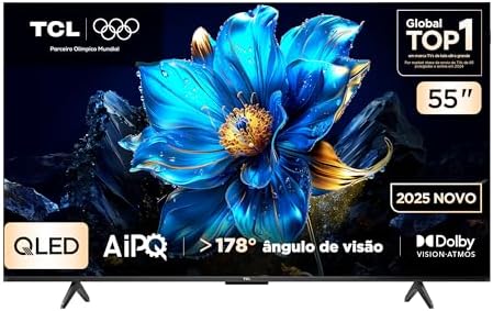 Smart TV TCL 55 Polegadas QLED 4K P7K WiFi Bluetooth Google TV HDR10+ Dolby Atmos Dolby Vision 55P7K