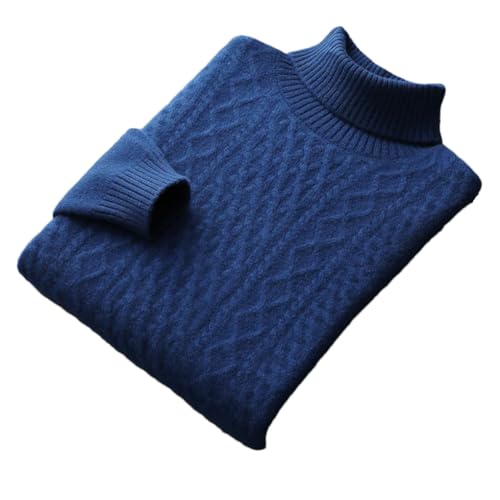 Men's High Neck Wool Solid Color Simple Soft Sweater Casual Slim Fit Business Pullover Knitted Sweater