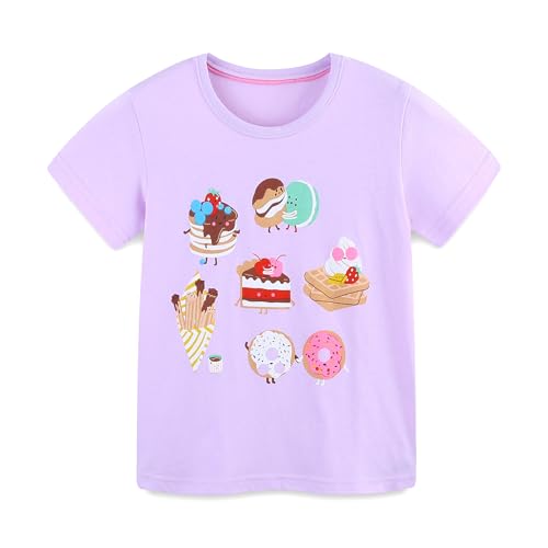 Toddler Girls Short Sleeve T-Shirt 100% Cotton Crew Neck Top Holiday Sweatshirt 3 Pack3