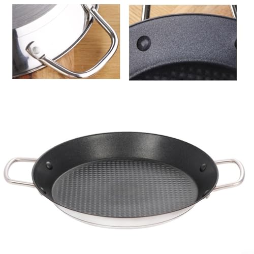 Poêle à paella en acier inoxydable de haute qualité avec base triple - 7