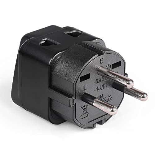 Image of Orei India to Israel, Gaza, Palestine & More (Type H) Travel USB Adapter Plug - 2 in 1 - Ce Certified - Rohs Compliant - Black Color (Db14-Blk)