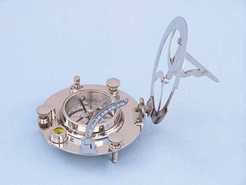 Brújula Náutica Redonda con Reloj Solar Hampton Chrome 6" miniatura 5