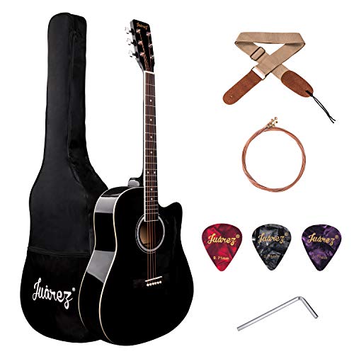 Image of JUAREZ Arpeggio JRA41SP-BK 104.14 cm (41 Inch) Acoustic Guitar Kit, Spruce Top, Black