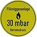 Betriebsdruckaufkleber 30 mbar Aufkleber Gas Druck Pflicht für G607 Gasabnahme Gasprüfung