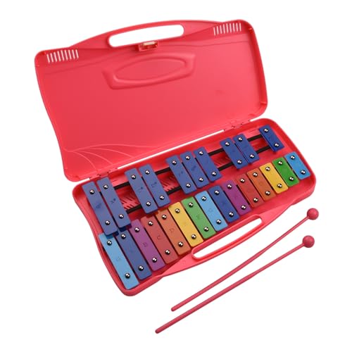 BABYCE Xylophone Instrument 25 Notes Glockenspiel Xylophone Hand Knock Xylophone Percussion Rhythm Musical Educational Teaching Instrument (Color : Pink)