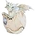 George S. Chen Imports SS-G-71472 White Baby Dragon in Eggshell with Gem Figurine, 4.25"