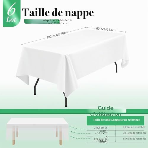 Pack Nappes en Polyester Réutilisables et Résistantes aux Plis - 3