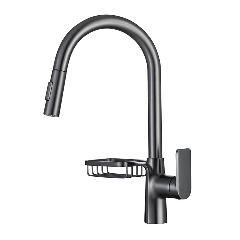 Grifo de Cocina con rociador extraíble, Grifo de Cocina de latón, Grifo de Cocina de una Sola manija, grifos Mixtos para Barra de RV (metálico)
