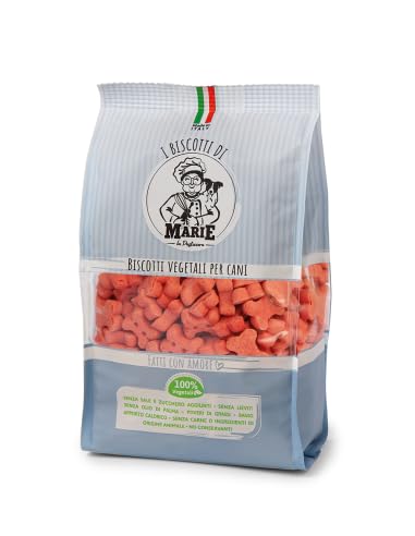 Biscotti di Marie, Biscotti Vegetali per Cani OSSO PICCOLO al SALMONE, 400g, Senza Sale e Conservanti, Piccola Taglia