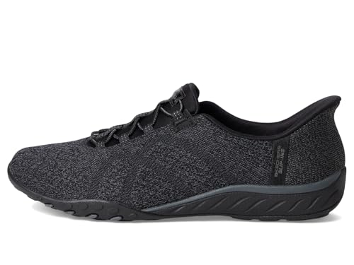 Skechers Modern Comfort Women's Women's Breathe Easy-Knitty Waves Hands Free Slip-Ins Sneaker, Black, 7.54