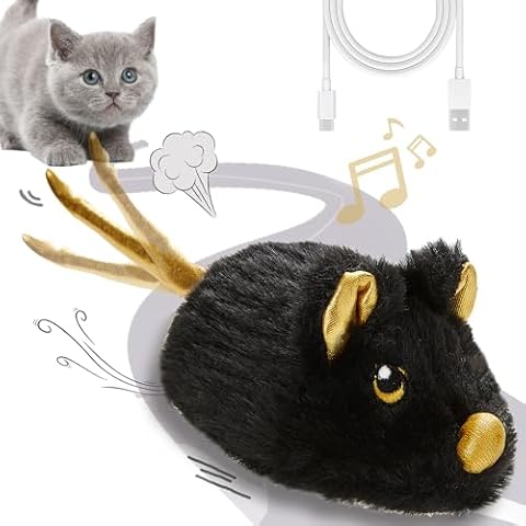 Vealind Rechargeable Cat Mouse Toy with Tail Cover