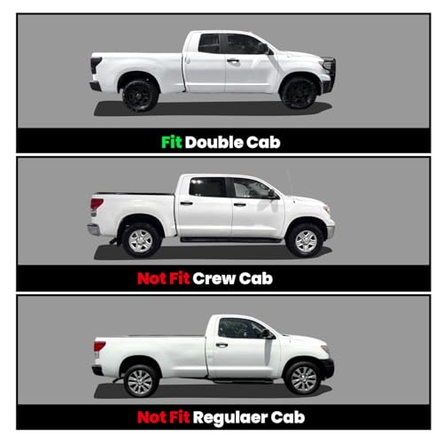 Image of LASFIT Floor Mats for Toyota Tundra 2007-2011 Double Cab (Not Fit CrewMax or Regular Cab), Custom Fit All Weather Protection TPE Easy Clean Floor Liners for Tundra Front&Rear 2 Row Car Mats