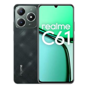realme Smartphone C61 6+256 GB,45W SUPERVOOC Charge, Powerful Octa-core Chipset, 90Hz Eye Comfort Display, 50MP AI Camera, 5000mAh Massive Battery, Dark Green (no adapter)