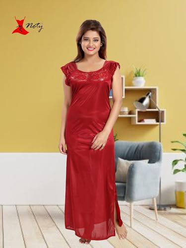 Image of Noty Women's Satin Solid Capri Nightwear Set Pack of 7