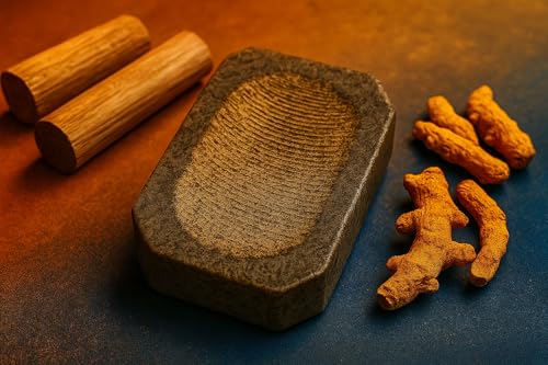 Image of Cooker&Mixer Natural Rubbing Stone, Hand-Crafted, Easy to Handle, for Turmeric, Sandalwood and Medicine