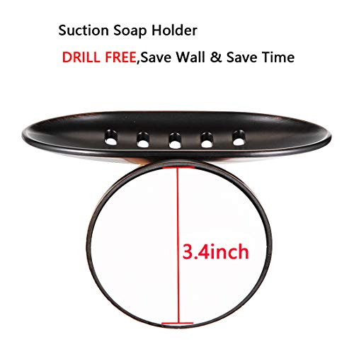 image for JiePai Suction Soap Dish Oil Rubbed Bronze,Super Powerful Vacuum Sucti