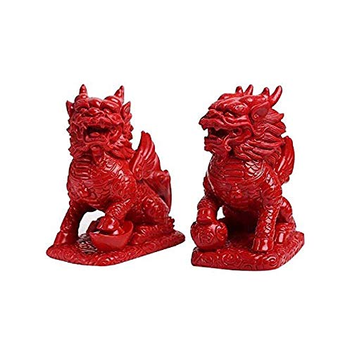 Statues Qilin Feng Shui en sculpture traditionnelle pour protection et richesse de la maison