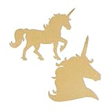 Unicorn Cutouts - Set of 6 Gold Glitter Shapes - Party Decorations and Supplies