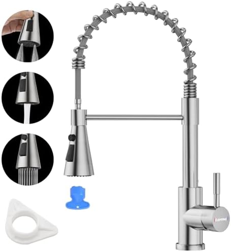 Wandmontage Küchenarmatur Messing - 360° Drehbarer Wasserhahn Mit 2 Sprühmodi