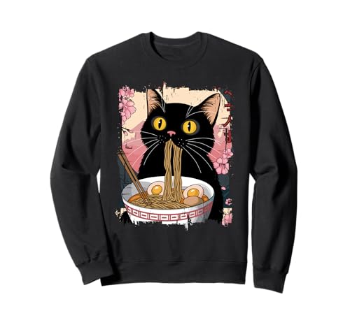 Gato Kawaii Con Ramen ラーメン Anime Estética Comida Japonesa Sudadera