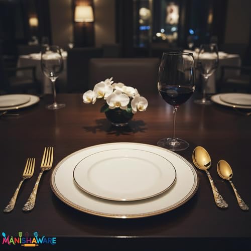 Image of Floral Gold 15 Pcs Stainless Steel Cutlery Set for Dining Table, Dishwasher Safe Glossy Flatware (3 Spoon Set+3 Forks Set+3 Butter Knife+3 Dessert Spoon+ 3 FruitFork)