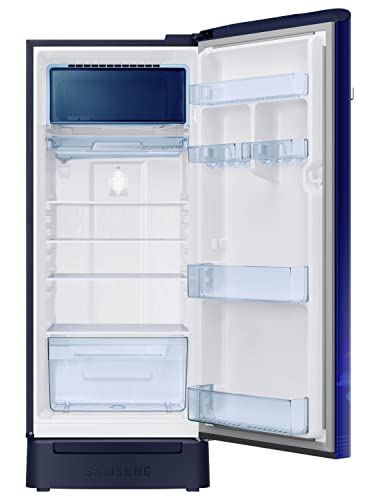 Image of Samsung 215L 3 Star Inverter Direct-Cool Single Door Digi-Touch Refrigerator (RR23C2F23HS /HL,Hydrangea Blue) Base Stand Drawer