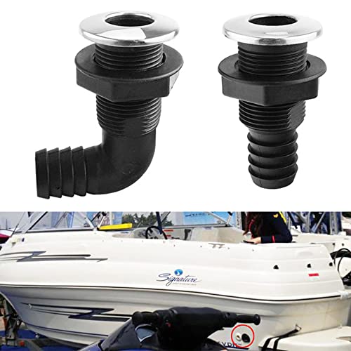 Image of for 20 /25mm Hose Marine Boat Nylon Thru Hull Fitting Connector 0 /90 Degree Straight /Bent Boat Drain Bilge Pump Plumbing Fittings Connector