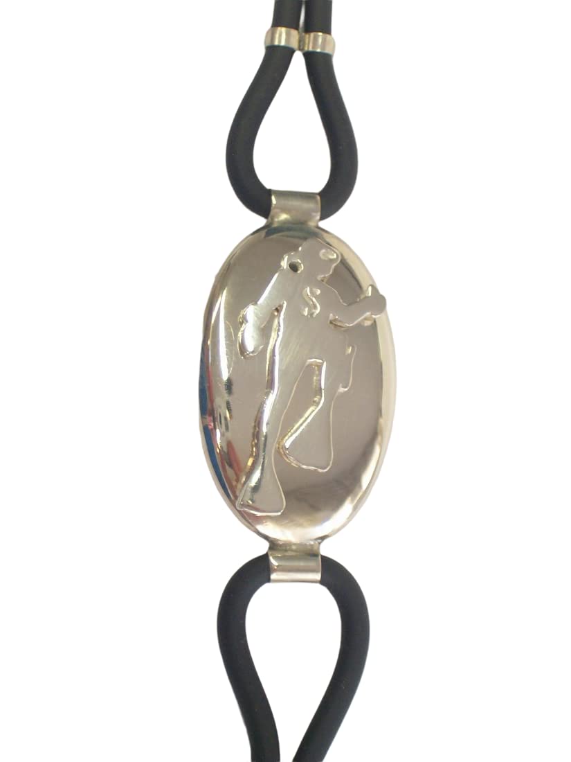 Diving Bracelet Argent 925 Caoutchouc Bijou Plongée Homme Femme