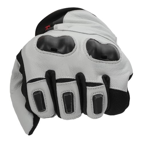 Image of Royal Enfield PHOENIX GLOVES | Leather & Microsuede Hybrid | TPR Knuckle Protection | Perforated Ventilation | Touchscreen Ready | Reinforced Palm Grip | Neoprene Anti-Chafing Cuff BLACK S