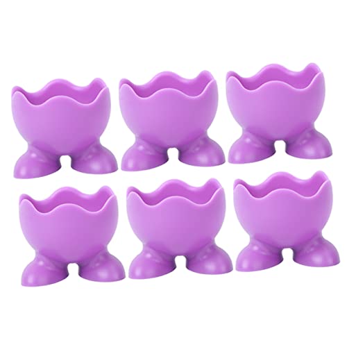 BEBEMOKO 6Pcs Silicone Egg Cups Boiled Egg Holders for Easy Serving Kitchen Gadget Colors and Housewarming Random Color