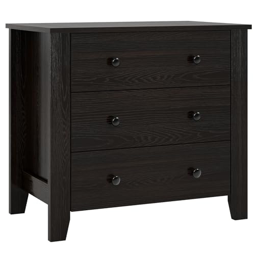 Condition photo showing New/Like New for giantex small 3-drawer dresser for bedroom - 28.5'' x 18'' x 26'' wide chest of drawers, modern large nightstand, storage cabinet, closet storage organizer for living room, hallway (brown)