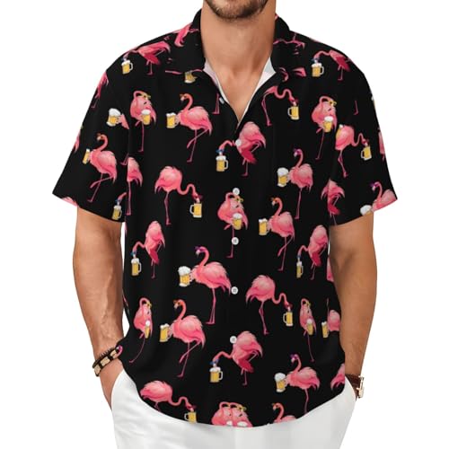 Men's Hawaiian Shirt Funny Summer Beach Casual Short Sleeve Button Down Shirts for Men