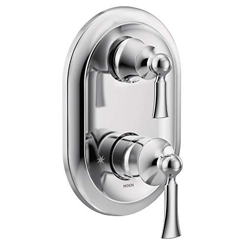 Moen UT5500 Wynford M-CORE 3-Series 2-Handle Shower Trim with Integrated Transfer, Valve Required, Chrome