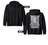 UH-60 Black Hawk Military Helicopter Vintage Flag BACK PRINT Zip Hoodie