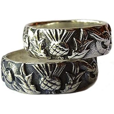 Thistle Knot & Circle band - Celtic Outlander ring