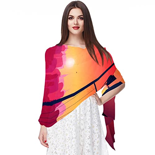 Foulard en mousseline de soie phare multicolore pour femme