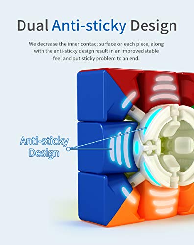 Moyu RS3M 2020 3x3 Magnetic Speed Cube, Stickerless Adjustable Elasticity Magnetic 3x3 Budget Cube,