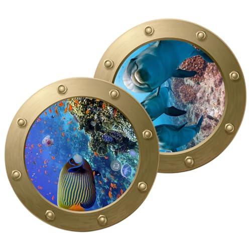 WEKADRIN 3d Wandtattoo Meerestier Aufkleber Kinderzimmer Schlafzimmer Selbstklebend Cartoon Unterwasserdesign Meerwelt Deko Wohnzimmer