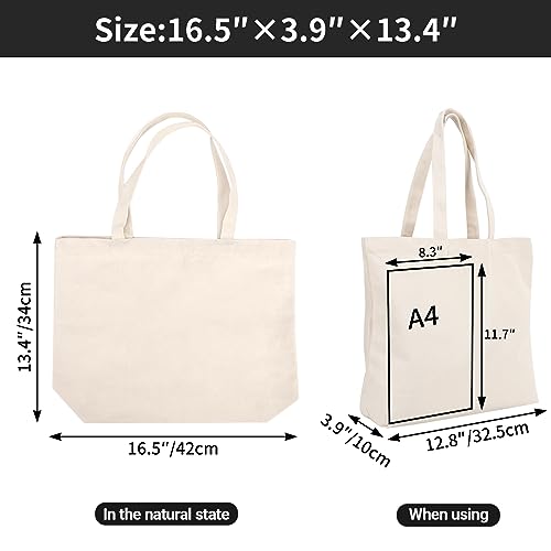 Image of Canvas Tote Bag, Segarty Natural Cotton Heavy DIY Tote for Crafting, Ironing and Embroidering, Reusable Grocery Shopping Bag