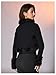MakeMeChic Women's Faux Fur Open Front Coat Fuzzy Long Sleeve Crop Jacket Outerwear Black X-Small