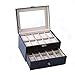 Produktbild Chengzuoqing Uhrenbox Double-Layer-20-Uhr-Sammlung Case Glas Top Schmuck-Box-Speicher-Beutel-Armband-Serie Zur Aufbewahrung und Heimanzeige (Color : Black, Size : S)