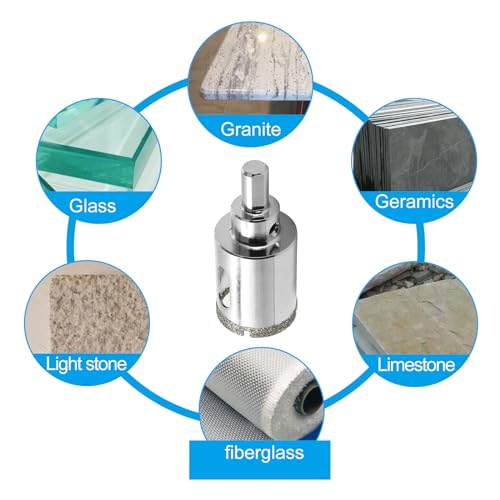 Image of 1-1 /4 inch / 32mm Diamond Glass Hole Saw with Center Drill Bit for Ceramic, Glass, Tile, Porcelain, Marble