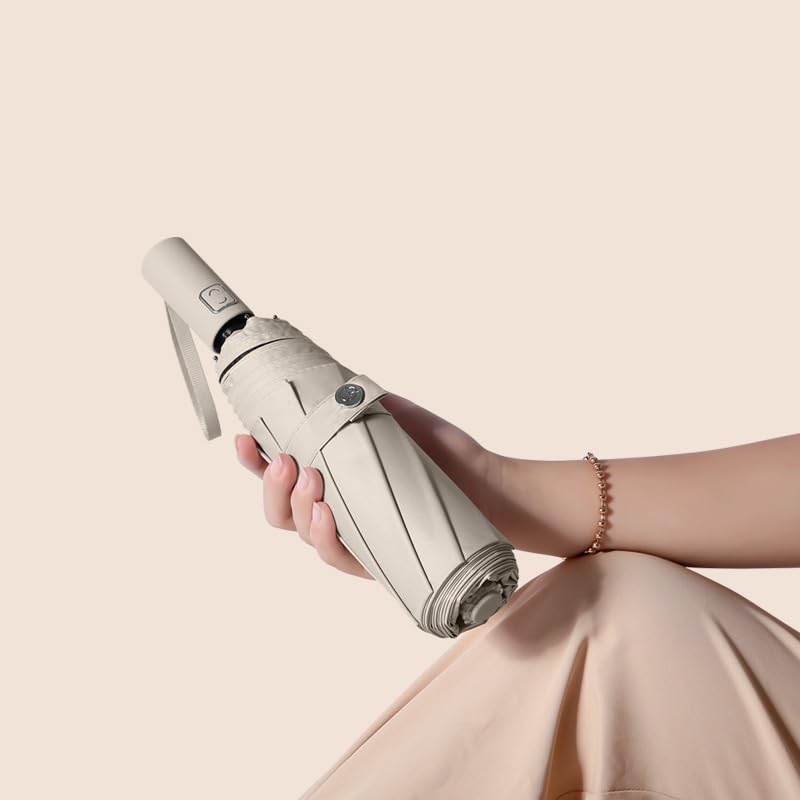 RENEESME Umbrellas For Rain Solid Color Business Automatic Umbrella For Men And Women, Rain Or Shine Foldable Sun Umbrella Strong Umbrella For Wind And Rain(C)