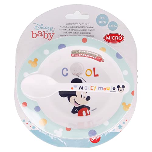 STOR Set Baby-Geschirrset mit Schüssel und Löffel |Cool Like Mickey